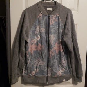 Mens full zip sweater bomber jacket medium